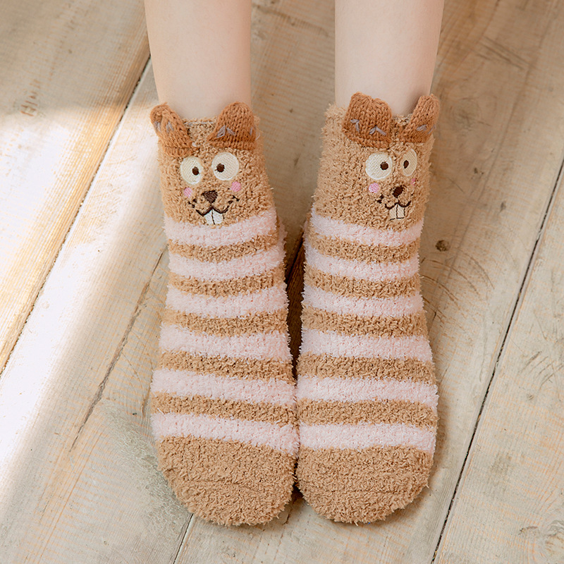 12 Pairs Slipper Socks Christmas Socks Autumn Winter In Ankle Socks Floor Socks Sleeping Coral Cashmere Socks Towel Socks Adult Socks Thick Carpet